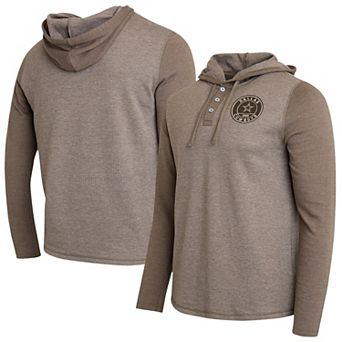 Men's Darius Rucker Collection by Fanatics Tan/Brown Dallas Cowboys Knit Hooded Henley Long Sleeve T-Shirt