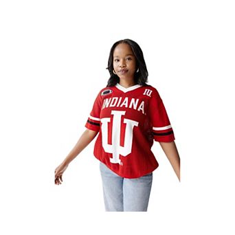 Women's Gameday Social Crimson Indiana Hoosiers Knit Football Jersey Sweater