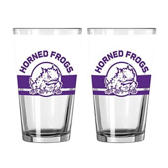Logo Brands TCU Horned Frogs Two-Piece 16oz. Horizon Pint Glass Set