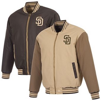 Men's JH Design Tan/Brown San Diego Padres Reversible Canvas Full-Zip Jacket