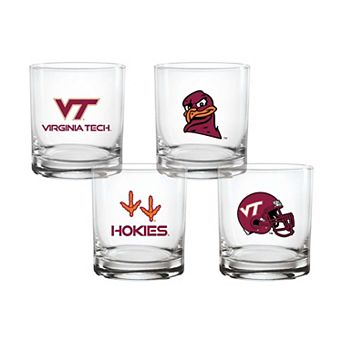 Indigo Falls Virginia Tech Hokies Core 4-Pack Collectors Rocks Glass Set
