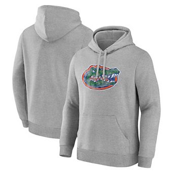 Men's Logo Athletic Heather Gray Florida Gators Primary Logo Fleece Pullover Hoodie