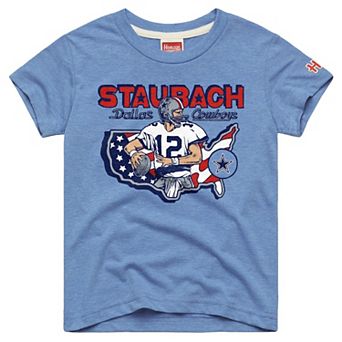 Youth Homage Roger Staubach Dallas Cowboys Light Blue Retired Greats T-Shirt