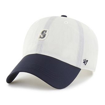 Unisex '47 White/Navy Seattle Mariners Modernia Clean Up Adjustable Hat