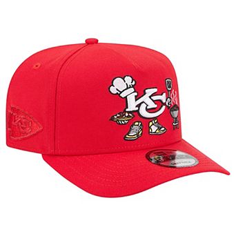 Men's New Era Red Kansas City Chiefs Cartoon A-Frame 9FIFTY Snapback