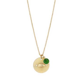Women's LUV AJ Gold Seattle Seahawks Spiral and Stone Charm Necklace