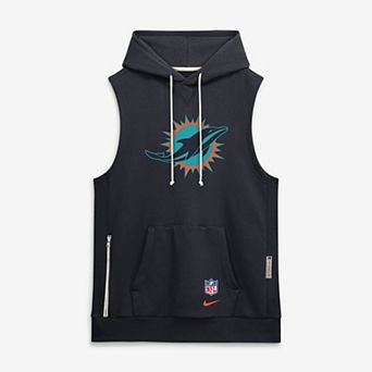 Men's Nike Navy Miami Dolphins Rivalries Collection Sideline Sleeveless Fleece Hoodie
