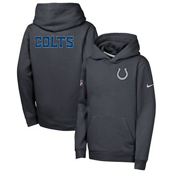 Youth Nike Anthracite Indianapolis Colts 2026 Rivalries Collection Sideline Club Fleece Pullover Hoodie