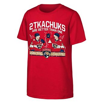 Youth Outerstuff Red Florida Panthers Matthew Tkachuk & Brady Tkachuk Knuckles T-Shirt