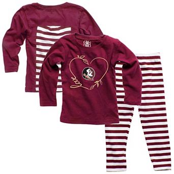 Girls Infant Wes & Willy Garnet Florida State Seminoles Long Sleeve Top and Pant Set