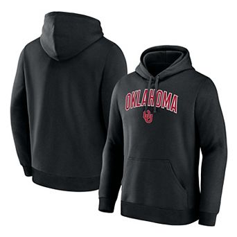 Men's Logo Athletic Black Oklahoma Sooners Primary Logo Fleece Pullover Hoodie