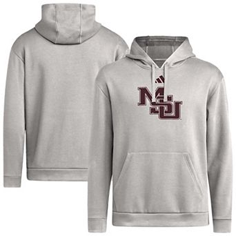 Men's adidas Gray Mississippi State Bulldogs Interlock Logo Fleece Pullover Hoodie