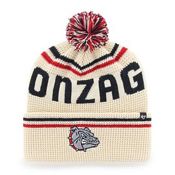 Unisex '47 Cream Gonzaga Bulldogs Quattrle Waffle Cuffed Knit Hat with Pom