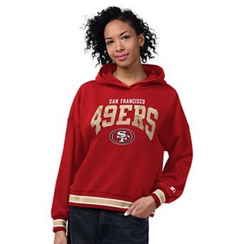 Women's Starter Scarlet San Francisco 49ers Home Plate Hoodie