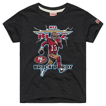 Youth Homage Brock Purdy Charcoal San Francisco 49ers NFL Blitz Tri-Blend T-Shirt
