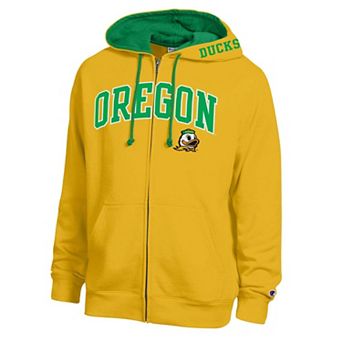 Men's Champion Yellow Oregon Ducks Arch Logo Full-Zip Fleece Hoodie