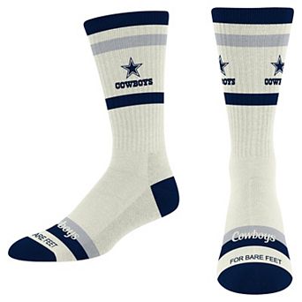 Unisex For Bare Feet Cream Dallas Cowboys Stripe Fame Crew Socks
