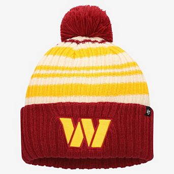 Youth '47 Burgundy Washington Commanders Snow Fort Cuffed Knit Hat with Pom