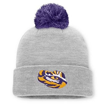 Unisex Nike Heather Gray LSU Tigers Primetime Script Cuffed Knit Hat with Pom