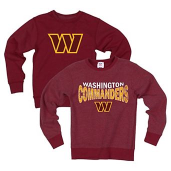 Youth Wes & Willy Burgundy Washington Commanders Reversible Fleece Sweatshirt