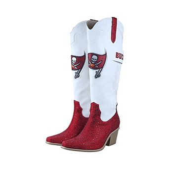 Women's FABGATING by Cuce White Tampa Bay Buccaneers Crystal Cowboy Boots