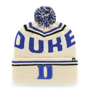 Unisex '47 Cream Duke Blue Devils Quattrle Waffle Cuffed Knit Hat with Pom