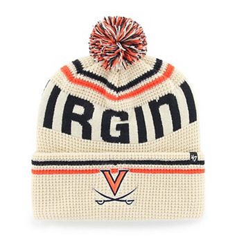 Unisex '47 Cream Virginia Cavaliers Quattrle Waffle Cuffed Knit Hat with Pom