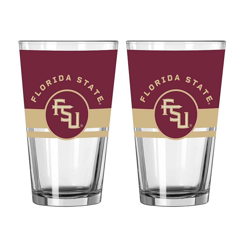 Logo Brands Florida State Seminoles Two-Piece 16oz. Horizon Pint Glass Set, Team