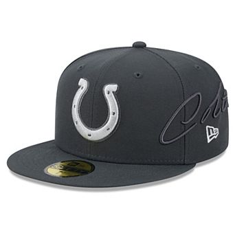 Men's New Era Anthracite Indianapolis Colts 2026 Rivalries Collection Fan Pack Side Script 59FIFTY Fitted Hat