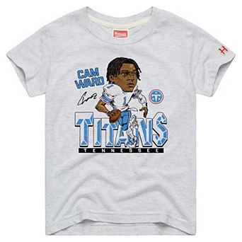 Youth Homage Cam Ward Ash Tennessee Titans Caricature T-Shirt