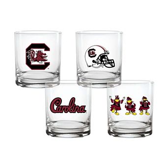 Indigo Falls South Carolina Gamecocks Core 4-Pack Collectors Rocks Glass Set