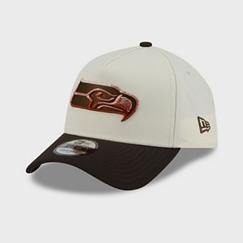 Men's New Era Cream/Brown Seattle Seahawks Pumpkin Spice A-Frame 9FORTY Adjustable Hat
