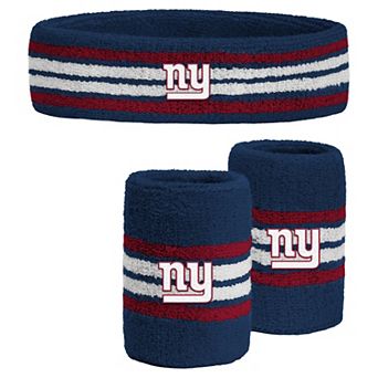 Youth PRO Compression Royal New York Giants Team Stripe Three-Pack Headband and Wristbands Set