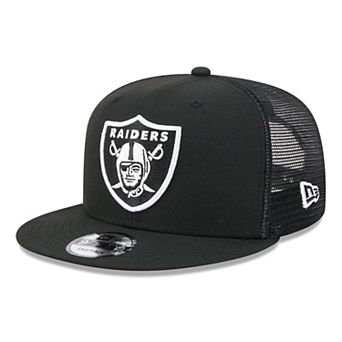 Men's New Era Black/White Las Vegas Raiders 9FIFTY Snapback Trucker Hat