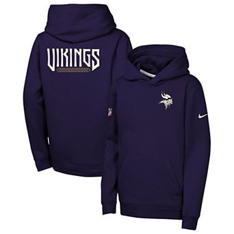 Youth Nike Purple Minnesota Vikings 2026 Rivalries Collection Sideline Club Fleece Pullover Hoodie