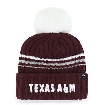 Women's '47 Maroon Texas A&M Aggies Seasonal Fuzzy Script Big Pom Knit Hat