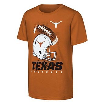 Youth Outerstuff Texas Orange Texas Longhorns For the Glory Football Helmet T-Shirt