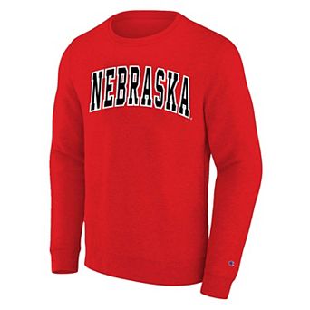 Men's Big and Tall Champion Scarlet Nebraska Huskers Arch Applique Sweatshirt