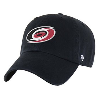 Men's '47 Black Carolina Hurricanes Logo Clean Up Adjustable Hat