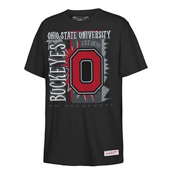 Youth Mitchell & Ness Black Ohio State Buckeyes 90s Retro Poster T-Shirt