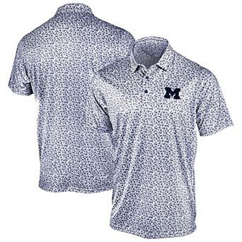 Men's Antigua Navy Michigan Wolverines Flourish Polo