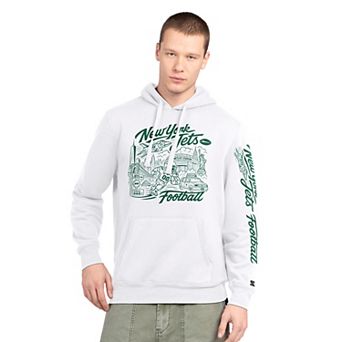 Men's Starter White New York Jets City Skyline Hoodie