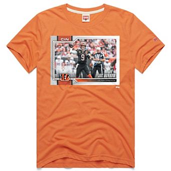 Unisex Homage Joe Burrow Orange Cincinnati Bengals NFL Topps Trading Card Tri-Blend T-Shirt