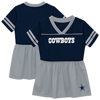 Girls Toddler Outerstuff Navy Dallas Cowboys Stadium Lights 2.0 Jersey Dress