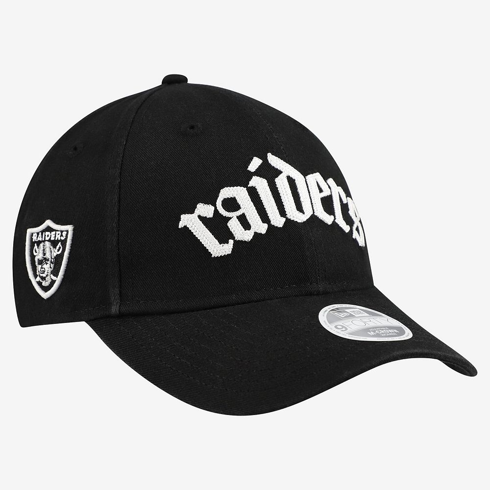 Women's New Era Black Las Vegas Raiders Gothic Font 9FORTY M-Crown