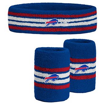 Youth PRO Compression Royal Buffalo Bills Team Stripe Three-Pack Headband and Wristbands Set