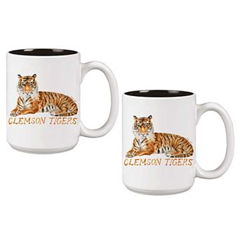 Clemson Tigers Two-Piece 15oz. Laura Wilcox Mascot Mug Set