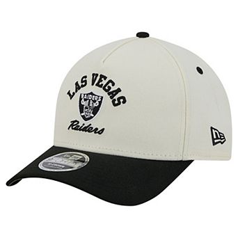 Men's New Era Cream/Black Las Vegas Raiders Arch 9FORTY A-Frame M-Crown Adjustable Hat