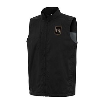 Men's Antigua Black LAFC Brisk Full-Zip Vest
