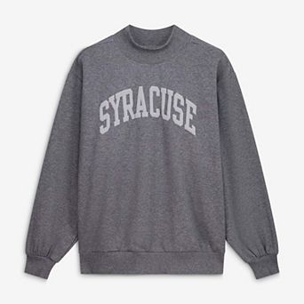 Women's Heather Gray Syracuse Orange Monroe Mock Neck Sweatshirt
